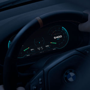 Digital Cluster featuring the Hyper Grid theme from ID4Motion, in color variation Petrol Nox.
