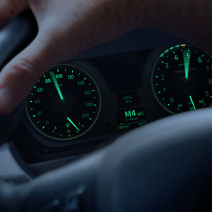 Digital Cluster featuring the Novel Origin theme from ID4Motion, in color variation Classic Green.